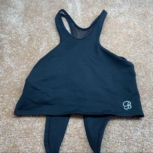 Black Bombshell Mesh Tie Back Top